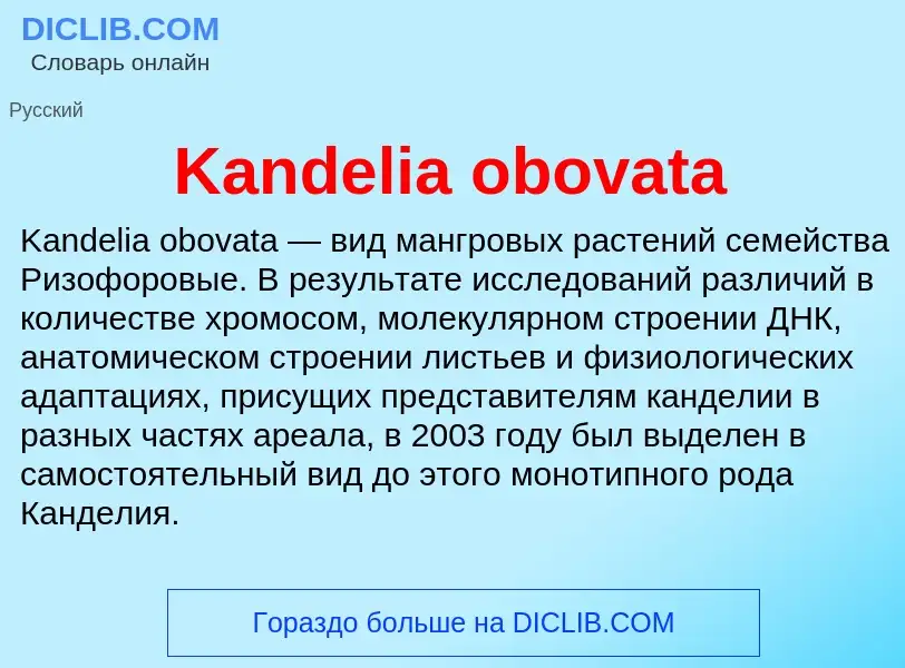 Τι είναι Kandelia obovata - ορισμός