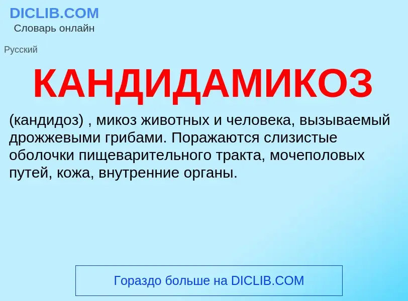 What is КАНДИДАМИКОЗ - meaning and definition