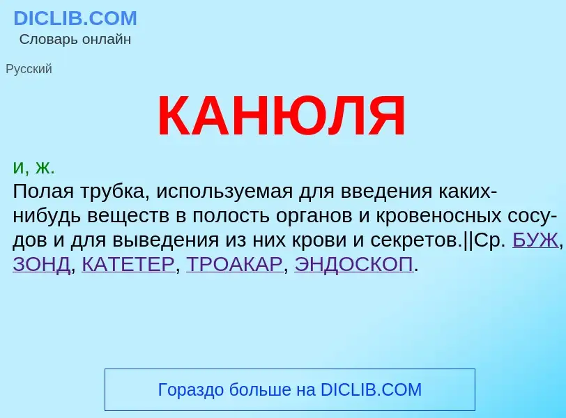 O que é КАНЮЛЯ - definição, significado, conceito