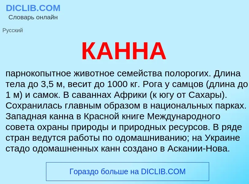 Что такое КАННА - определение