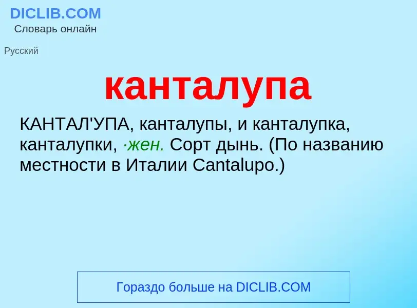 Что такое канталупа - определение