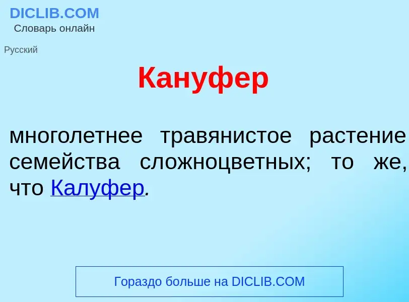 Что такое Кан<font color="red">у</font>фер - определение