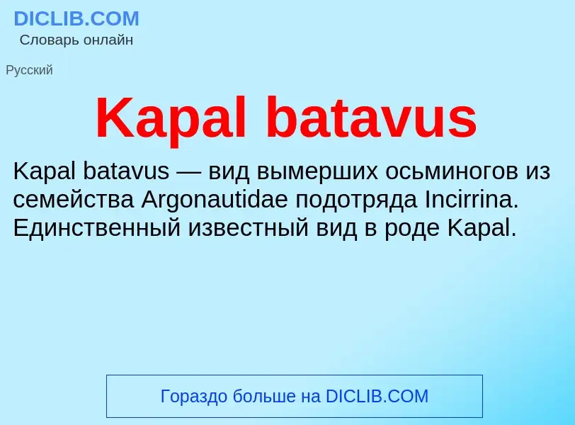 ¿Qué es Kapal batavus? - significado y definición