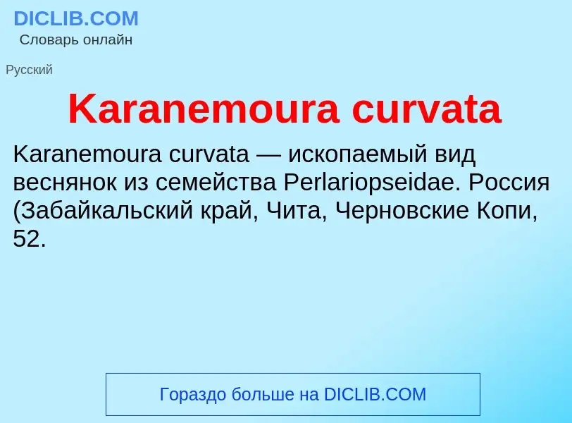 Qu'est-ce que Karanemoura curvata - définition