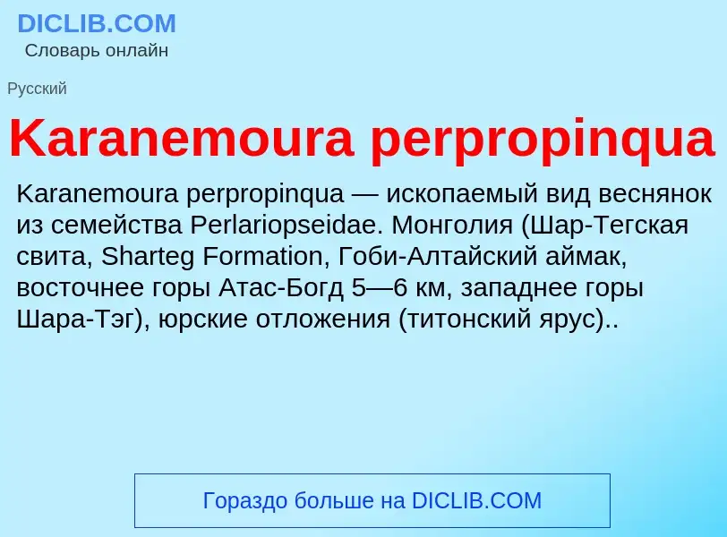 Che cos'è Karanemoura perpropinqua - definizione