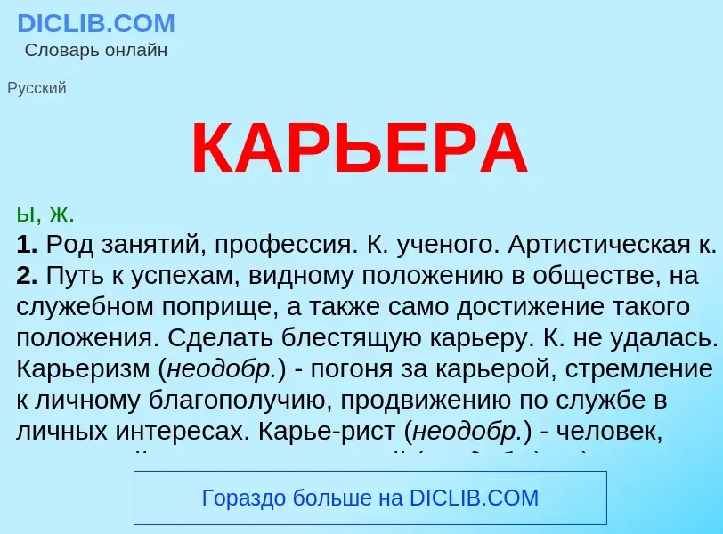 Что такое КАРЬЕРА - определение