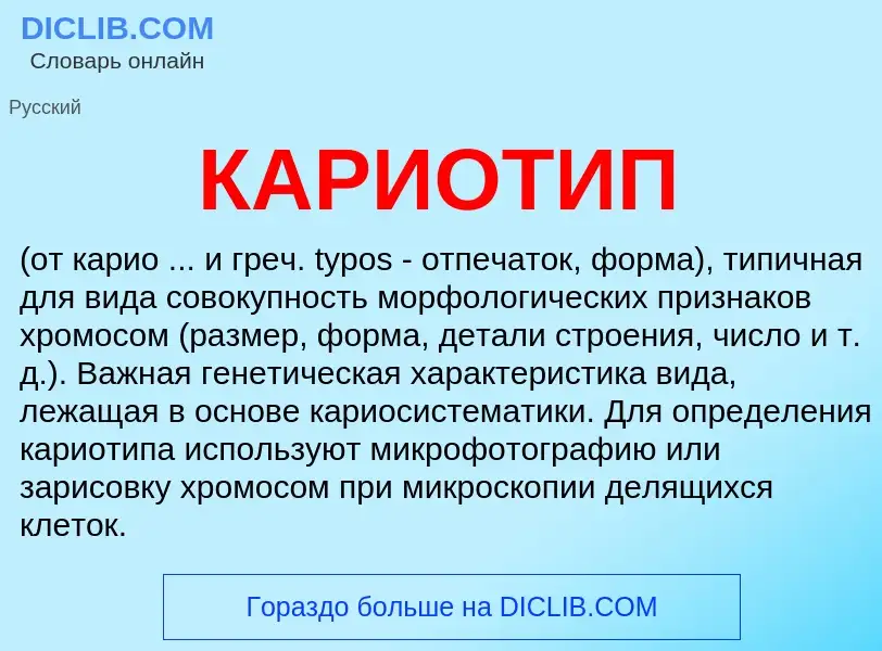 What is КАРИОТИП - definition