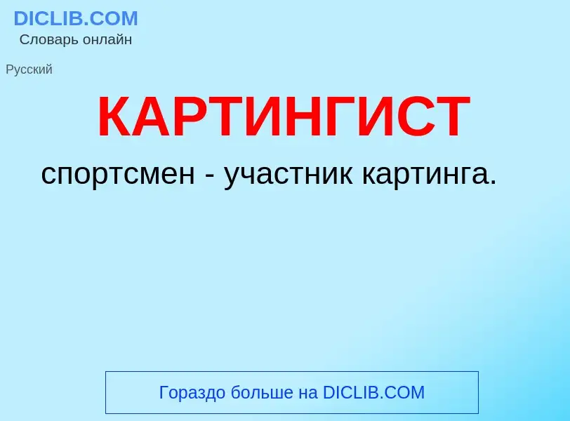 Was ist КАРТИНГИСТ - Definition