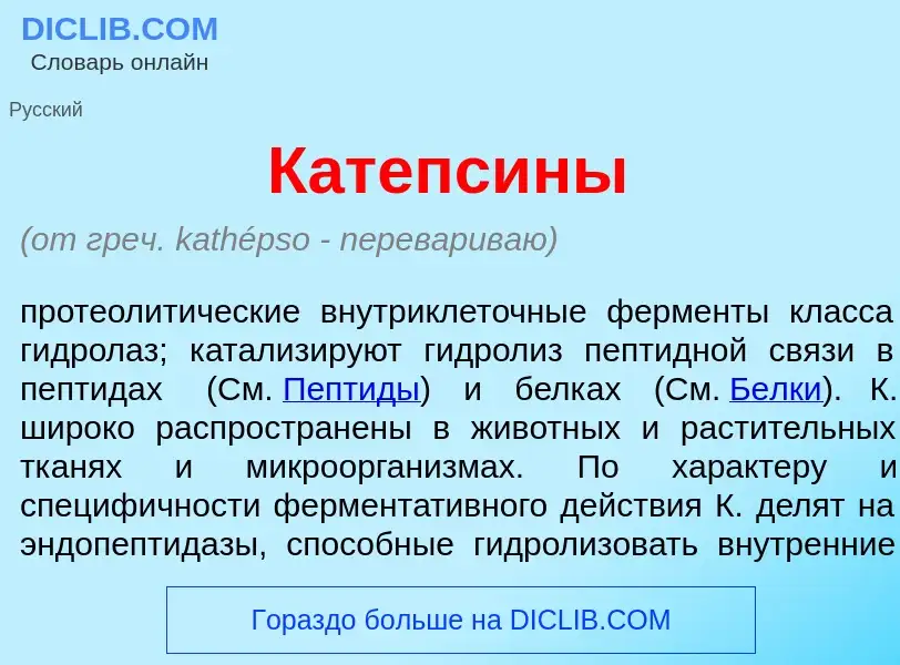 Что такое Катепс<font color="red">и</font>ны - определение