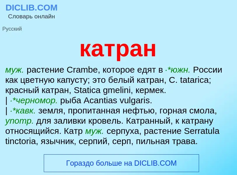 What is катран - meaning and definition