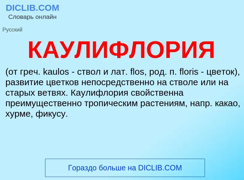 O que é КАУЛИФЛОРИЯ - definição, significado, conceito