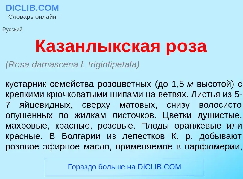 Что такое Казанл<font color="red">ы</font>кская р<font color="red">о</font>за - определение