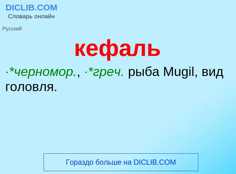 O que é кефаль - definição, significado, conceito