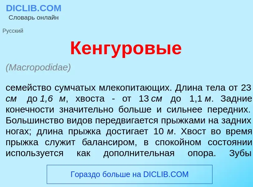 Что такое Кенгур<font color="red">о</font>вые - определение