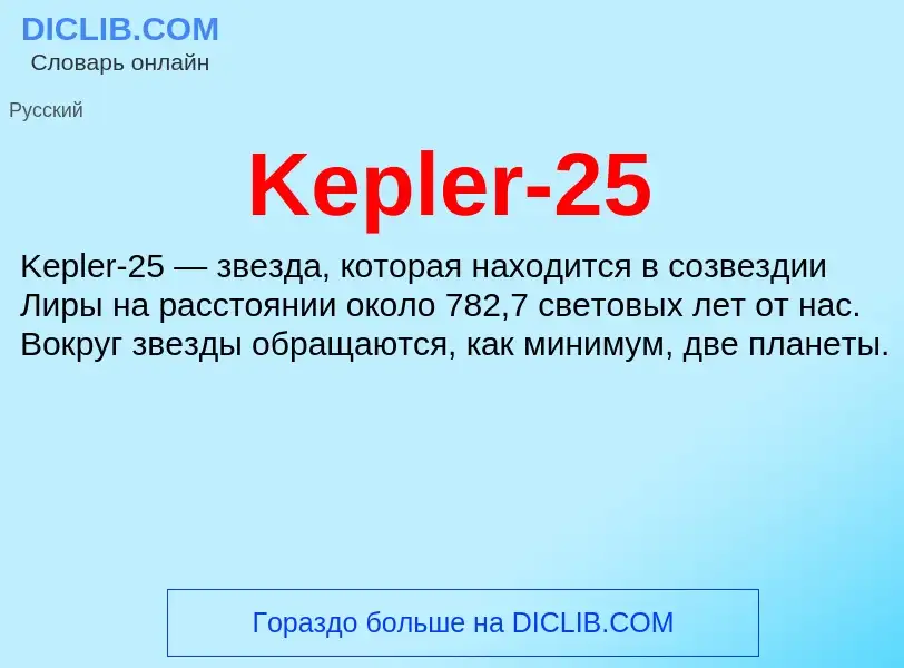 Che cos'è Kepler-25 - definizione