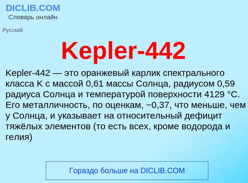 ¿Qué es Kepler-442? - significado y definición