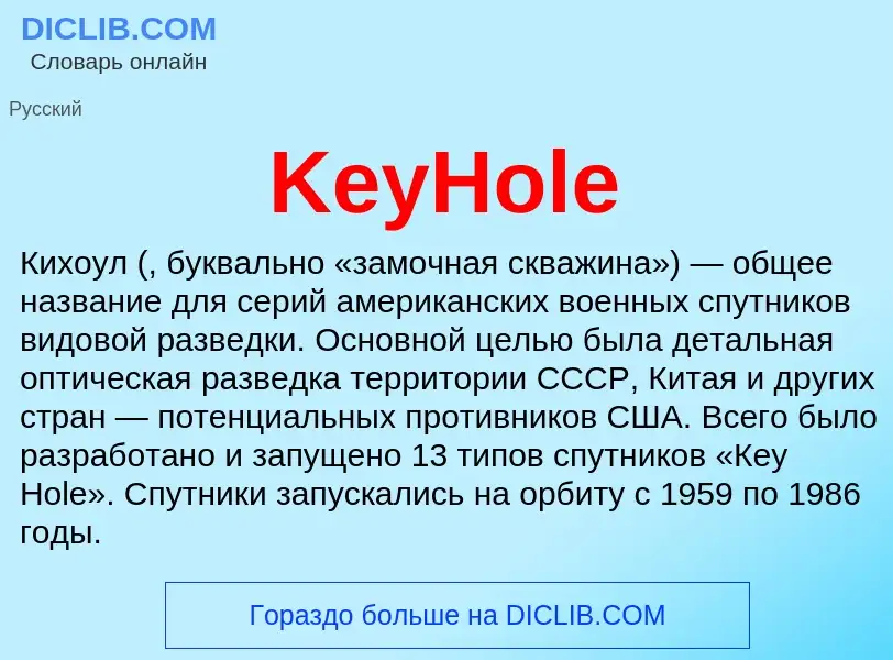 Что такое KeyHole - определение