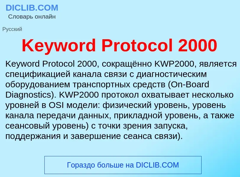 Что такое Keyword Protocol 2000 - определение