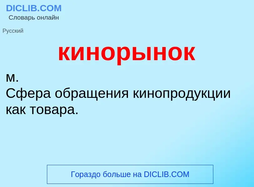 O que é кинорынок - definição, significado, conceito