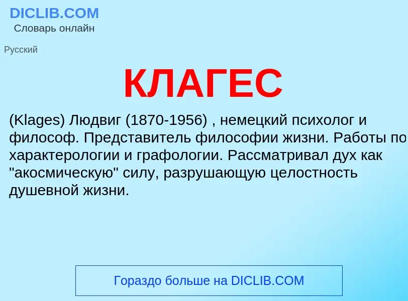 Was ist КЛАГЕС - Definition