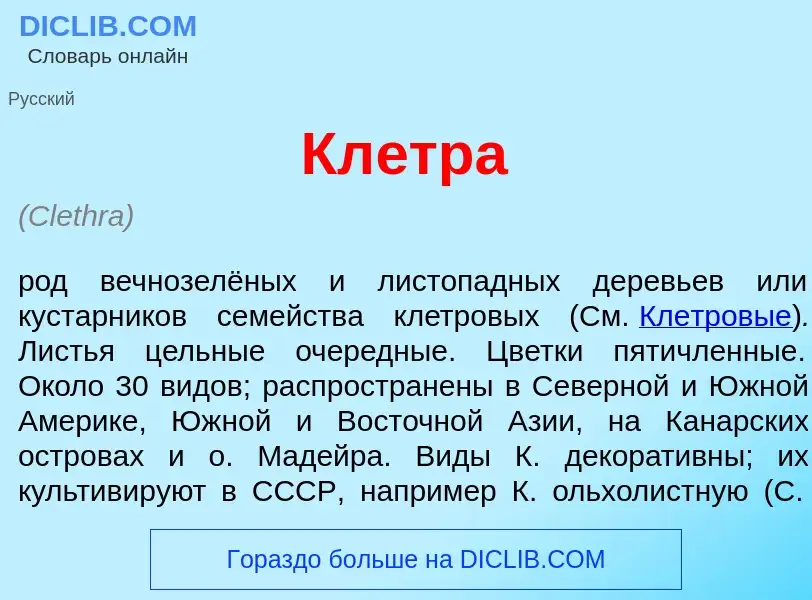 Что такое Кл<font color="red">е</font>тра - определение