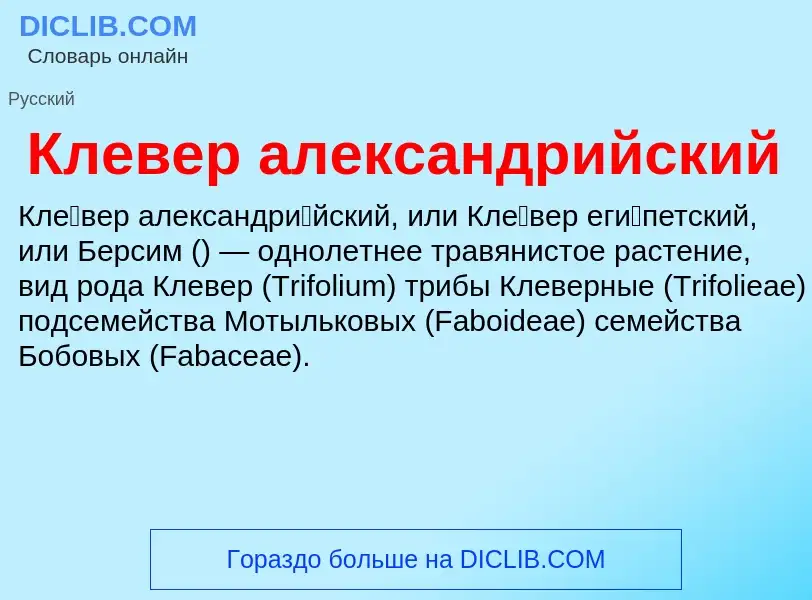 Что такое Клевер александрийский - определение