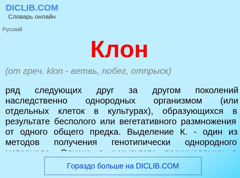 O que é Клон - definição, significado, conceito