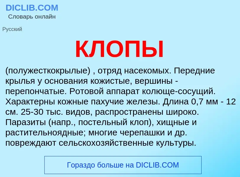 Wat is КЛОПЫ - definition