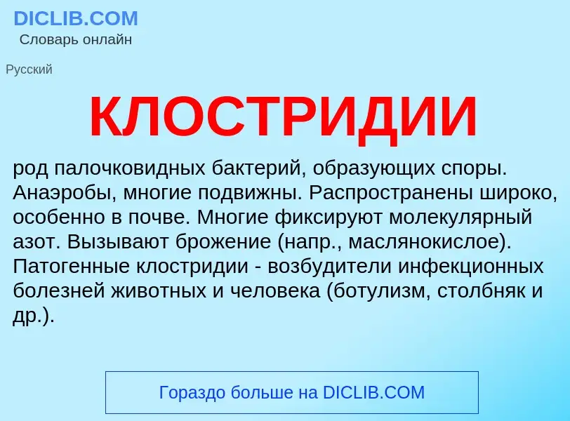 Wat is КЛОСТРИДИИ - definition