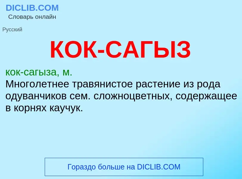 What is КОК-САГЫЗ - meaning and definition
