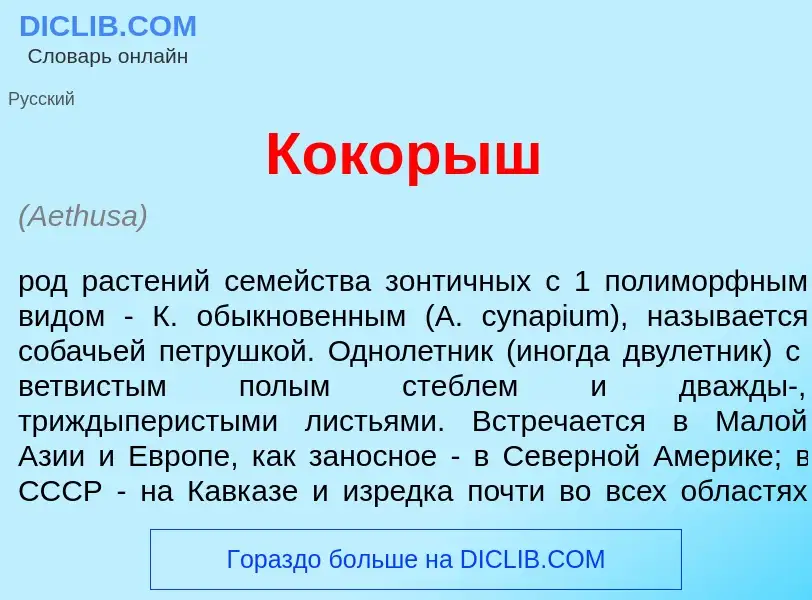 Что такое Кок<font color="red">о</font>рыш - определение