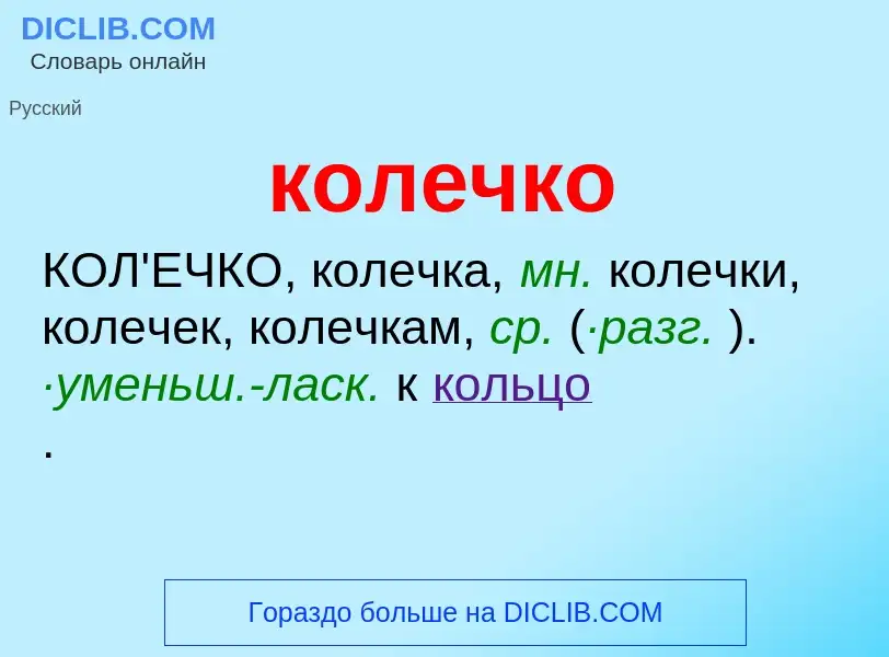 O que é колечко - definição, significado, conceito