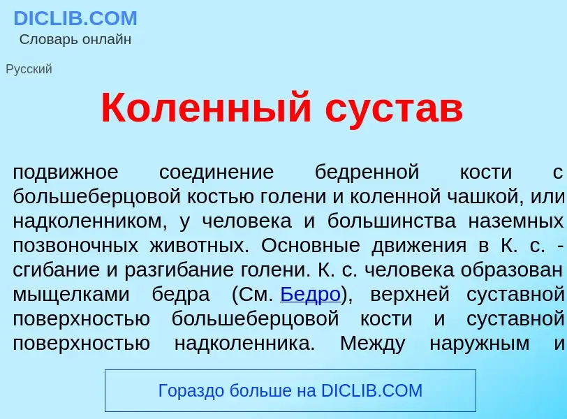 Что такое Кол<font color="red">е</font>нный суст<font color="red">а</font>в - определение