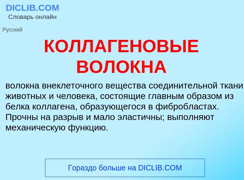 O que é КОЛЛАГЕНОВЫЕ ВОЛОКНА - definição, significado, conceito