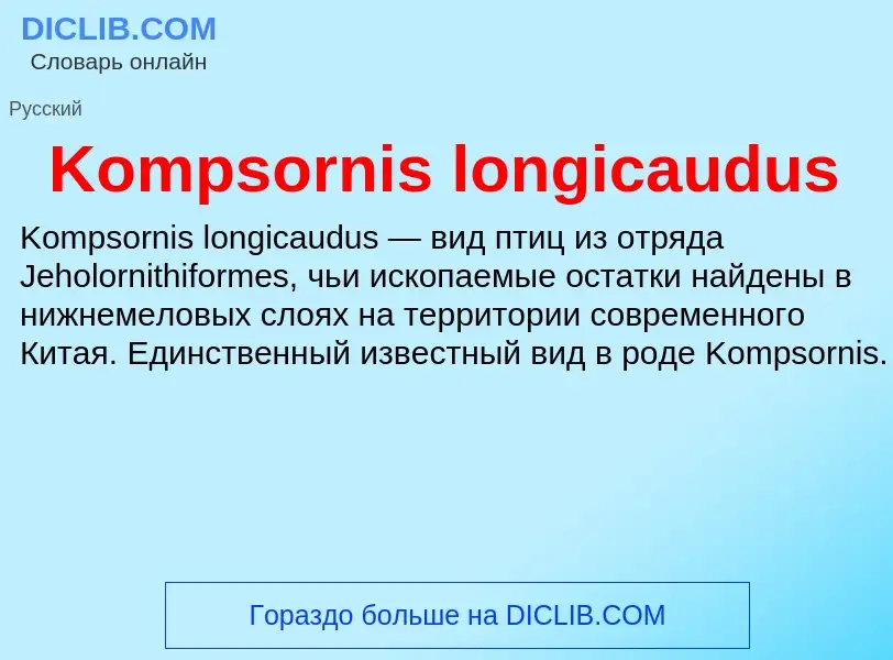 ¿Qué es Kompsornis longicaudus? - significado y definición