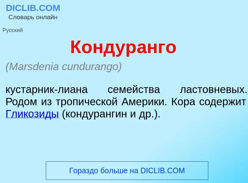 O que é Кондур<font color="red">а</font>нго - definição, significado, conceito