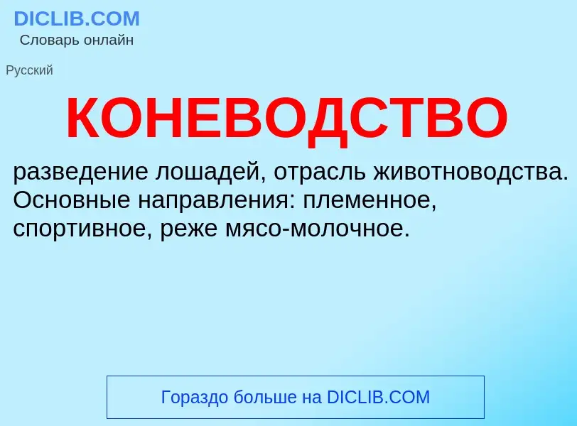 Was ist КОНЕВОДСТВО - Definition