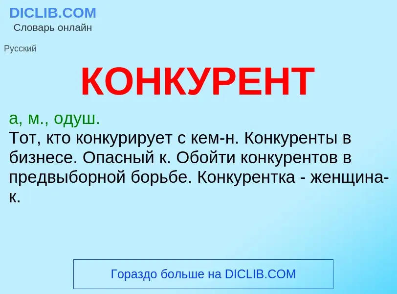 O que é КОНКУРЕНТ - definição, significado, conceito