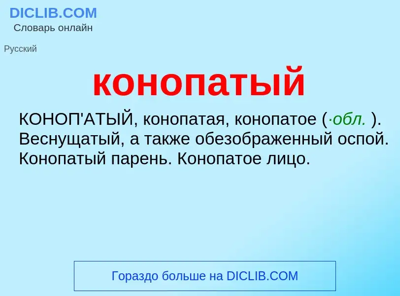 Wat is конопатый - definition