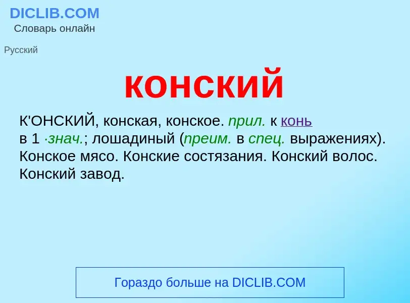 O que é конский - definição, significado, conceito