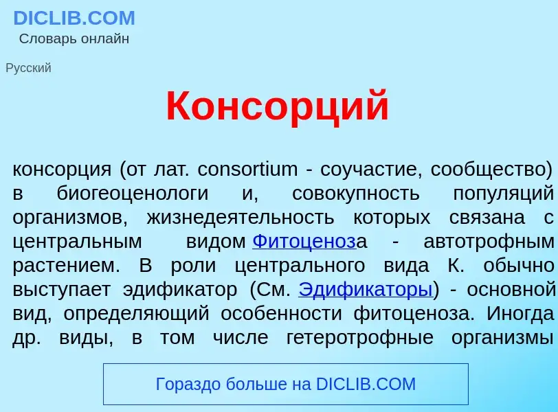 What is Конс<font color="red">о</font>рций - meaning and definition