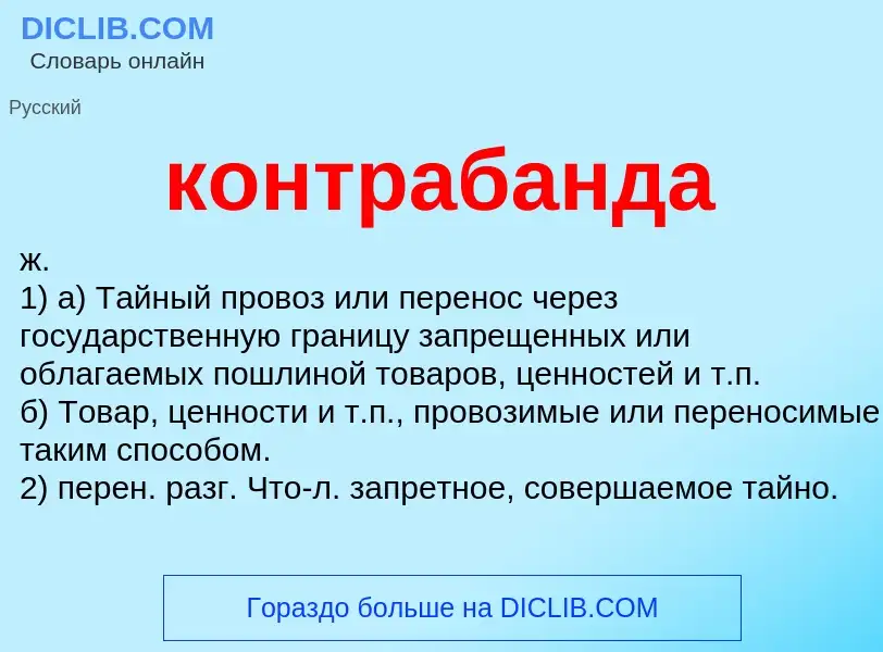 Что такое контрабанда - определение