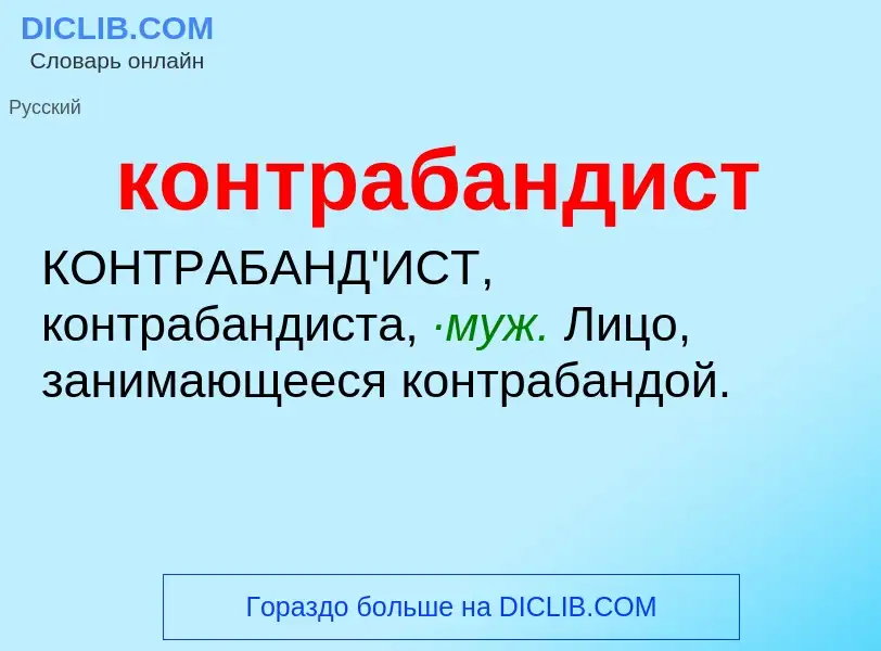 Что такое контрабандист - определение