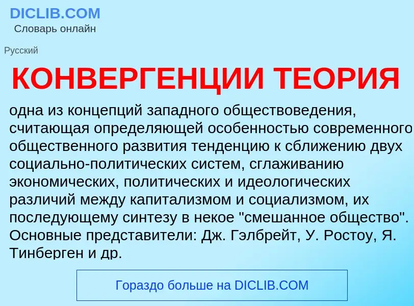 What is КОНВЕРГЕНЦИИ ТЕОРИЯ - definition