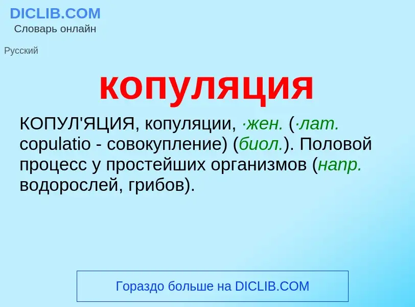 ¿Qué es копуляция? - significado y definición