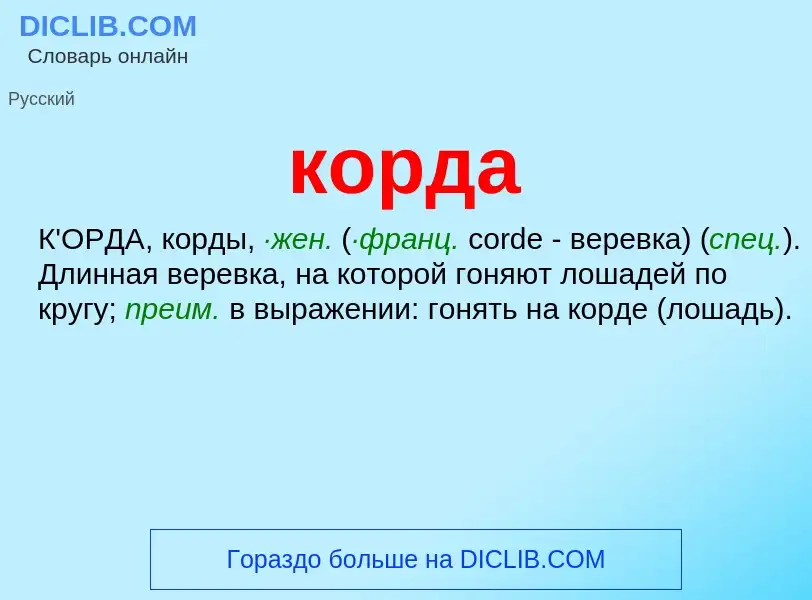 O que é корда - definição, significado, conceito