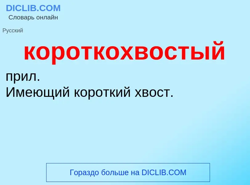 ¿Qué es короткохвостый? - significado y definición