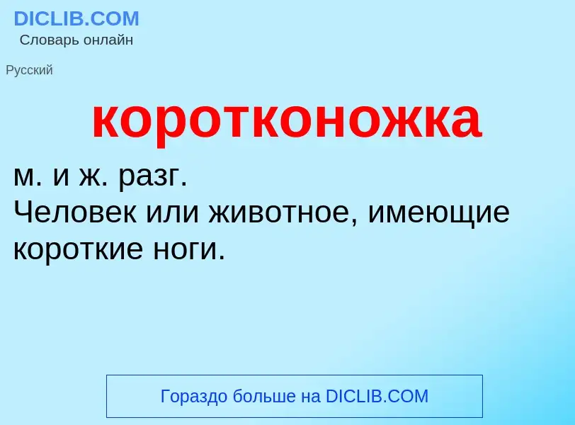 O que é коротконожка - definição, significado, conceito