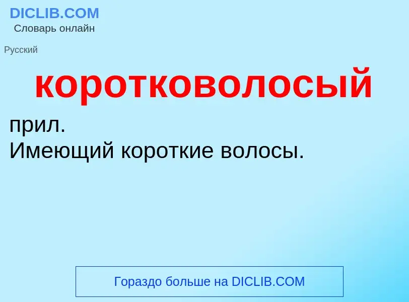 O que é коротковолосый - definição, significado, conceito