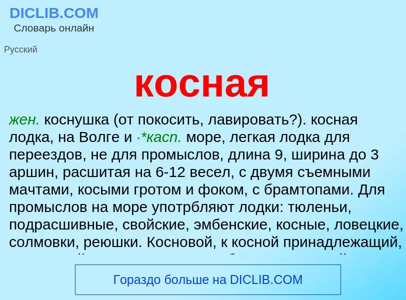 O que é косная - definição, significado, conceito